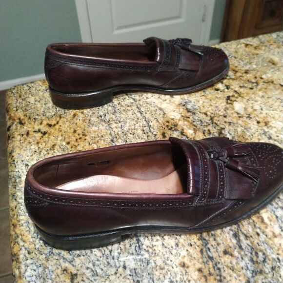 Allen Edmonds Bridgeton Men's Leather Tassel Loafers Burgundy Size 9.5 A 5079 - Picture 5 of 14